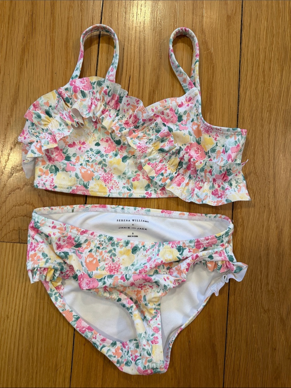 NWOT Serena Williams & Janie and Jack Floral Two-Piece Bikini girls size 5